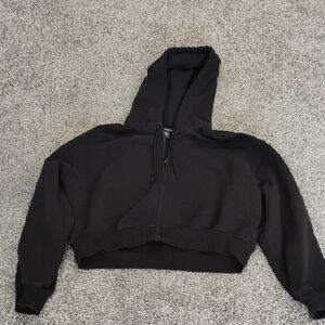 Athleta Cropped Forever Fleece Zip-Up Hoodie